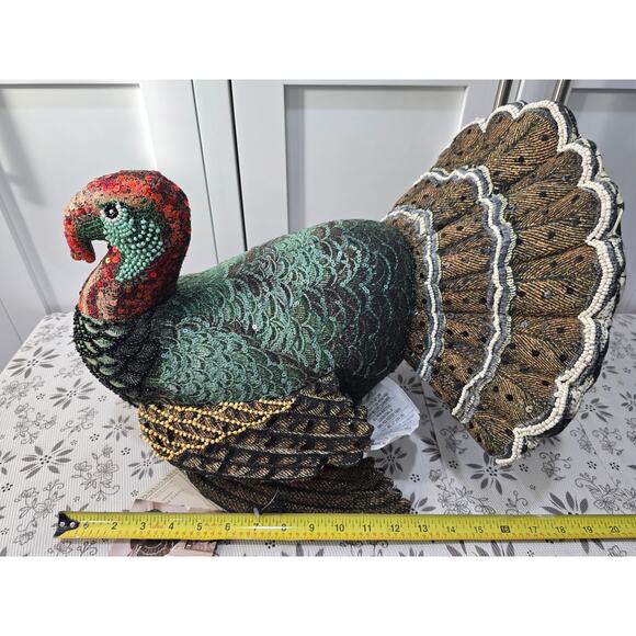 NWT John Derian for Target Beaded Turkey Decorative Pillow - Picture 12 of 13